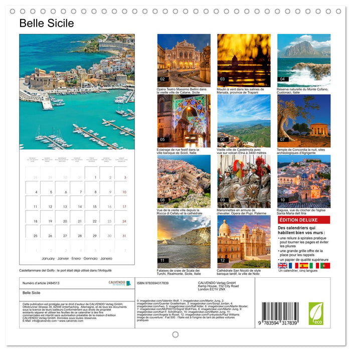 Belle Sicile (CALVENDO Calendrier mensuel 2027)