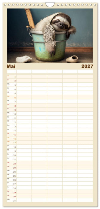 Der Kalender für echte Faultiere (CALVENDO Familienplaner 2027)
