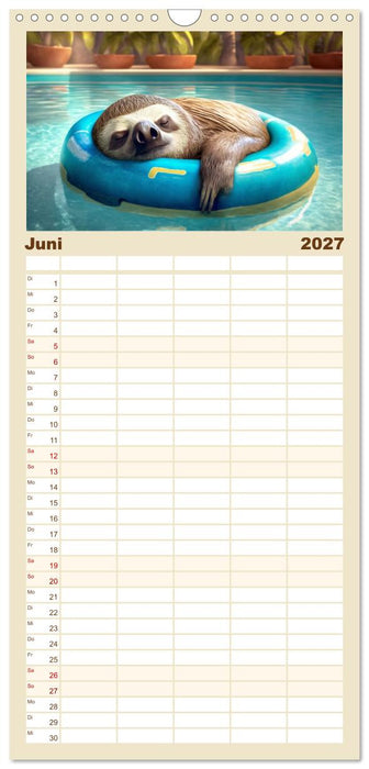 Der Kalender für echte Faultiere (CALVENDO Familienplaner 2027)