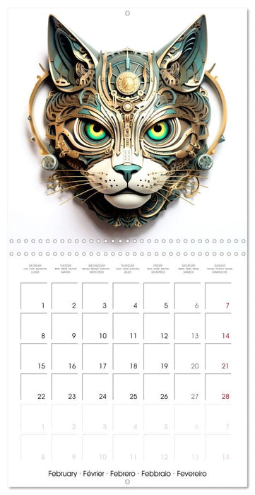 Félins Steampunk (CALVENDO Calendrier mensuel 2027)
