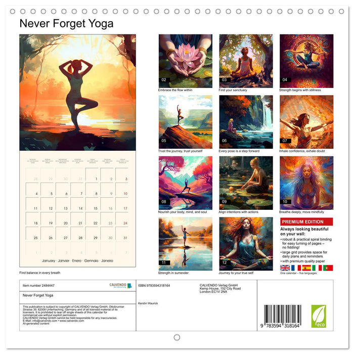 Never Forget Yoga (CALVENDO Monthly Calendar 2027)