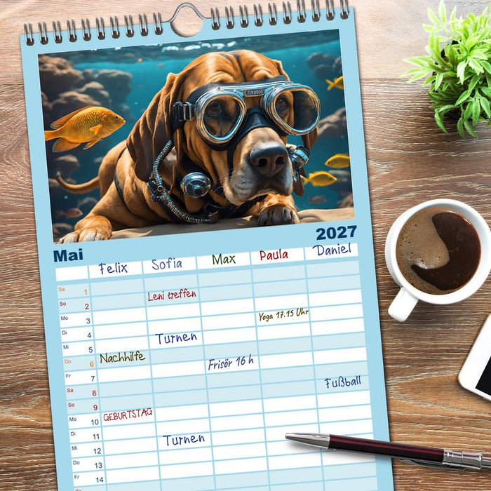 Hunde abgetaucht (CALVENDO Familienplaner 2027)