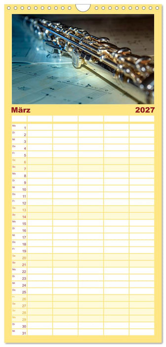 Die Querflöte, ein herrliches Instrument (CALVENDO Familienplaner 2027)