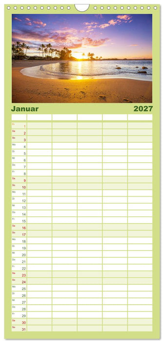 Hawaii Traumziel (CALVENDO Familienplaner 2027)
