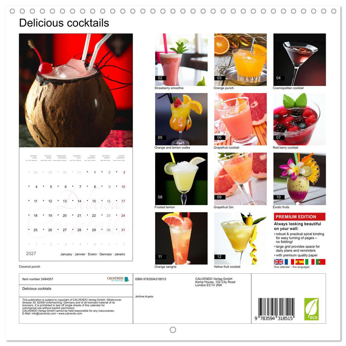 Delicious cocktails (CALVENDO Monthly Calendar 2027)