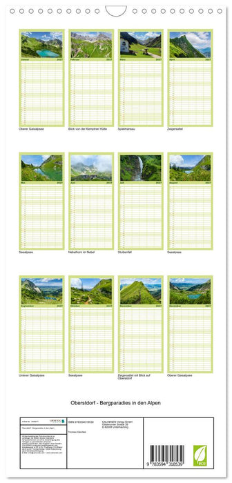 Oberstdorf - Bergparadies in den Alpen (CALVENDO Familienplaner 2027)