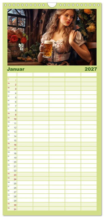 Bierzeltköniginnen - Biergenuss im Dirndl (CALVENDO Familienplaner 2027)
