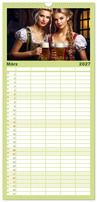 Bierzeltköniginnen - Biergenuss im Dirndl (CALVENDO Familienplaner 2027)