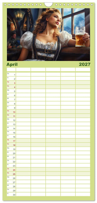 Bierzeltköniginnen - Biergenuss im Dirndl (CALVENDO Familienplaner 2027)