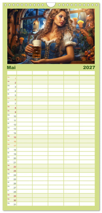 Bierzeltköniginnen - Biergenuss im Dirndl (CALVENDO Familienplaner 2027)