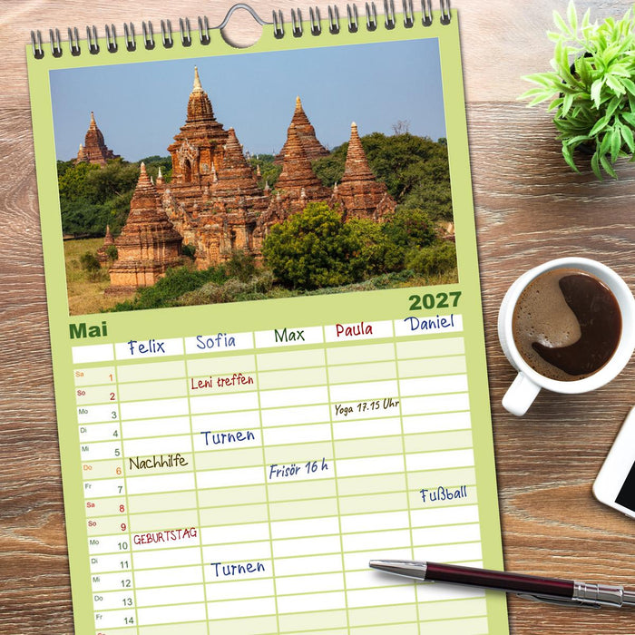 Wunderbares Myanmar (CALVENDO Familienplaner 2027)