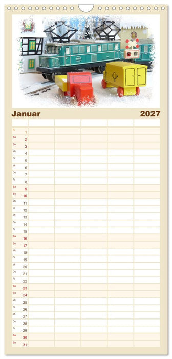 Bahn-Nostalgie im Modell (CALVENDO Familienplaner 2027)