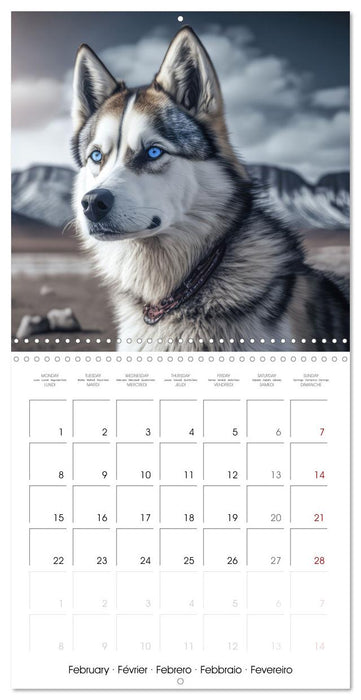 Des huskies adorables (CALVENDO Calendrier mensuel 2027)