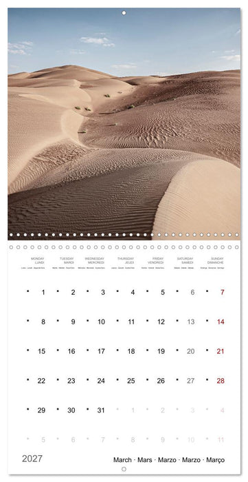 Un an dans le désert (CALVENDO Calendrier mensuel 2027)