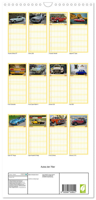 Autos der 70er (CALVENDO Familienplaner 2027)