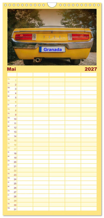 Autos der 70er (CALVENDO Familienplaner 2027)