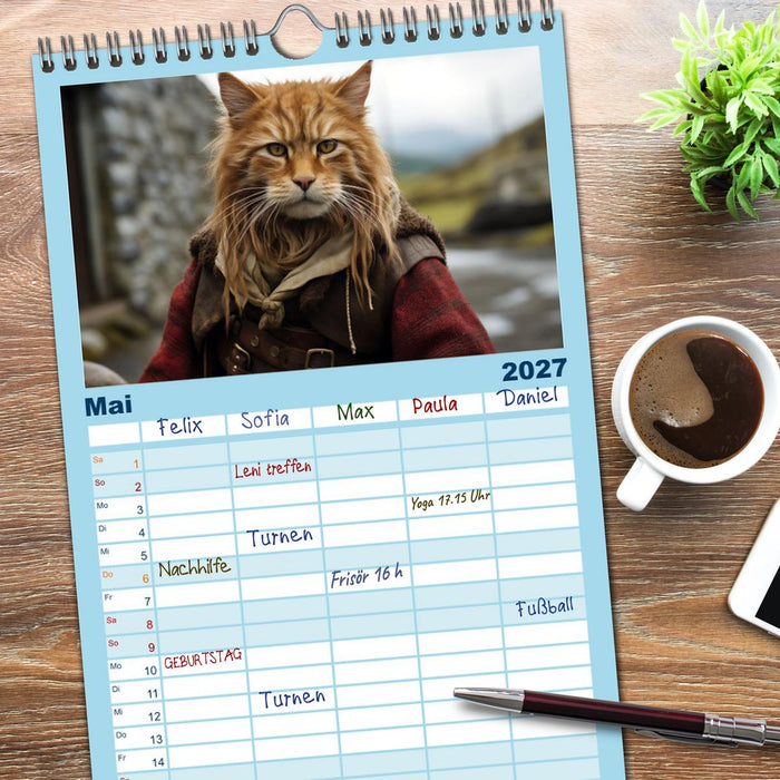 Schottische Katzenhelden (CALVENDO Familienplaner 2027)