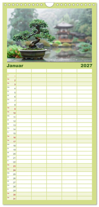Bonsai meditativ (CALVENDO Familienplaner 2027)