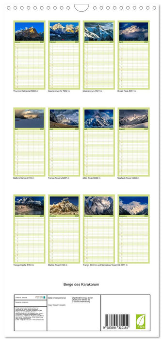 Berge des Karakorum (CALVENDO Familienplaner 2027)