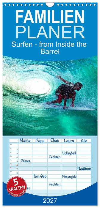 Surfen - from Inside the Barrel (CALVENDO Familienplaner 2027)