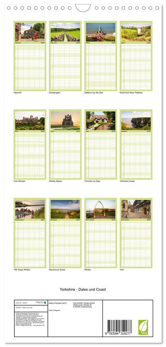 Yorkshire - Dales und Coast (CALVENDO Familienplaner 2027)