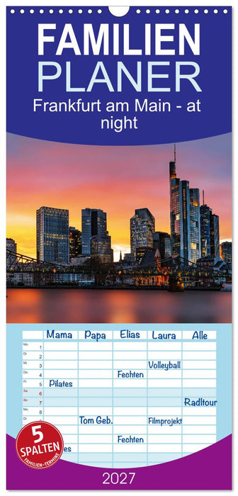 Frankfurt am Main - at night (CALVENDO Familienplaner 2027)