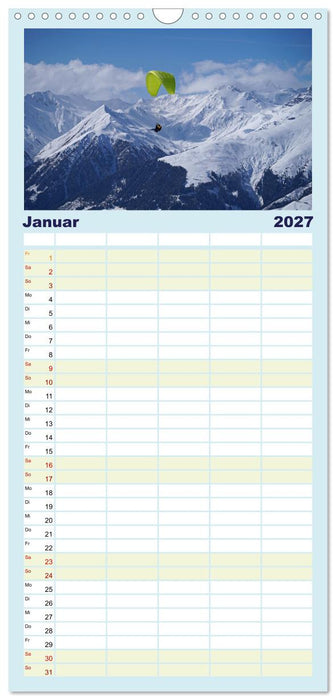 Gleitschirmfliegen in den Tuxer Alpen (CALVENDO Familienplaner 2027)