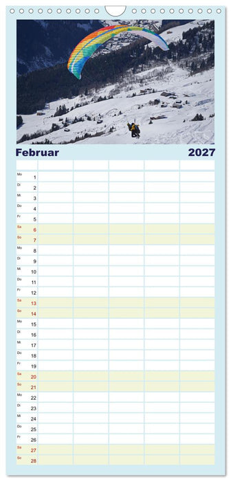 Gleitschirmfliegen in den Tuxer Alpen (CALVENDO Familienplaner 2027)