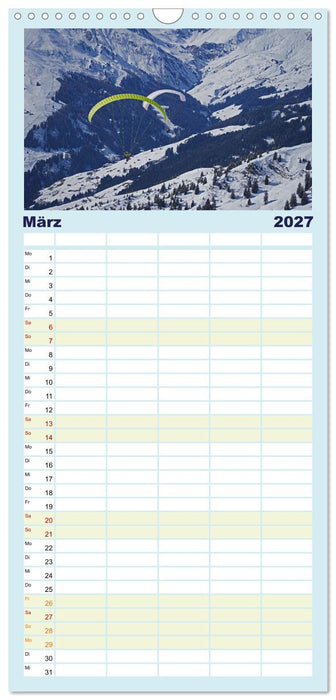 Gleitschirmfliegen in den Tuxer Alpen (CALVENDO Familienplaner 2027)