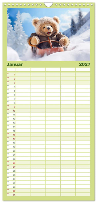Teddybär und seine Abenteuer (CALVENDO Familienplaner 2027)