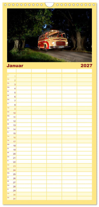 Historische und moderne Busse (CALVENDO Familienplaner 2027)