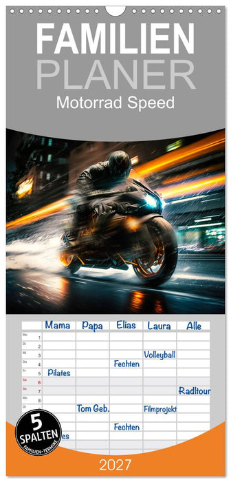 Motorrad Speed (CALVENDO Familienplaner 2027)