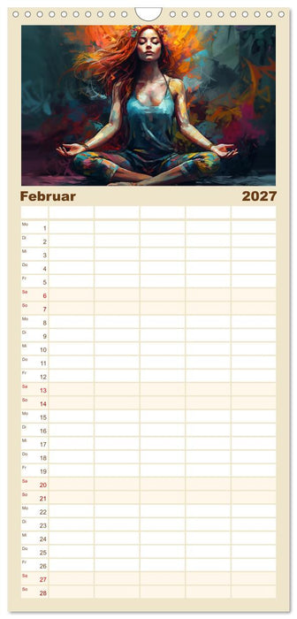 Stille, Stärke und Yoga (CALVENDO Familienplaner 2027)