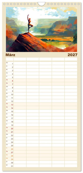 Stille, Stärke und Yoga (CALVENDO Familienplaner 2027)