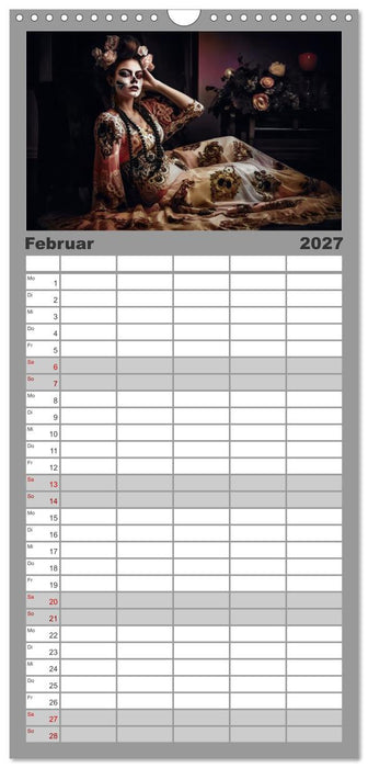 Festliche Dia de Muertos Porträts (CALVENDO Familienplaner 2027)