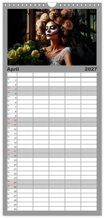 Festliche Dia de Muertos Porträts (CALVENDO Familienplaner 2027)