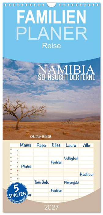 Namibia - Sehnsucht der Ferne (CALVENDO Familienplaner 2027)