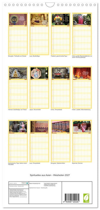 Spirituelles aus Asien - Weisheiten 2027 (CALVENDO Familienplaner 2027)