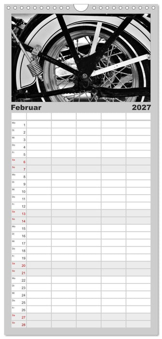 Harley Davidson WLA 750 in Schwarzweiss (CALVENDO Familienplaner 2027)
