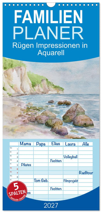 Rügen Impressionen in Aquarell (CALVENDO Familienplaner 2027)