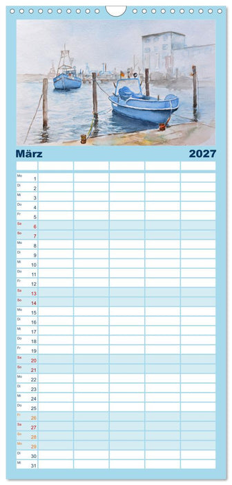 Rügen Impressionen in Aquarell (CALVENDO Familienplaner 2027)