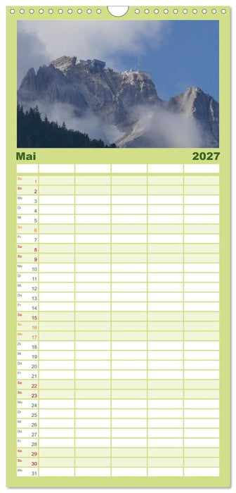 Das Zugspitzegebiet (CALVENDO Familienplaner 2027)