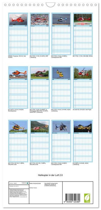 Helikopter in der Luft 2.0 (CALVENDO Familienplaner 2027)