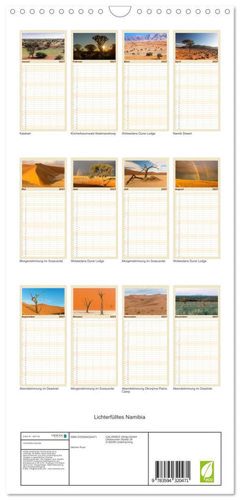 Lichterfülltes Namibia (CALVENDO Familienplaner 2027)