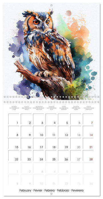 Wildlife in Watercolor (CALVENDO Monthly Calendar 2027)