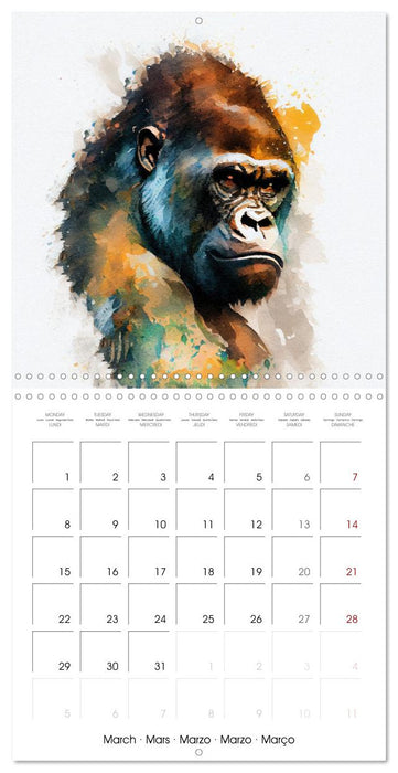 Wildlife in Watercolor (CALVENDO Monthly Calendar 2027)