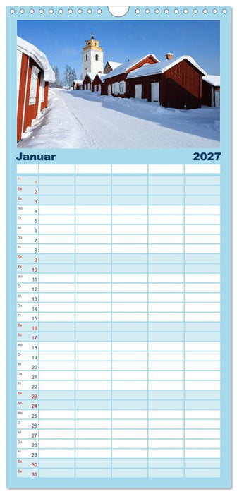 Lulea - Wintertraum in Schwedisch Lappland (CALVENDO Familienplaner 2027)