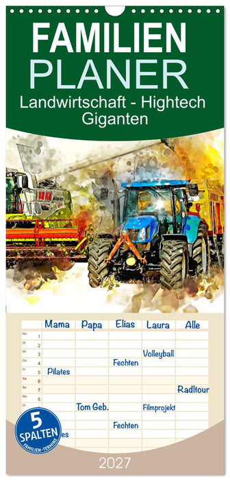 Landwirtschaft - Hightech Giganten (CALVENDO Familienplaner 2027)