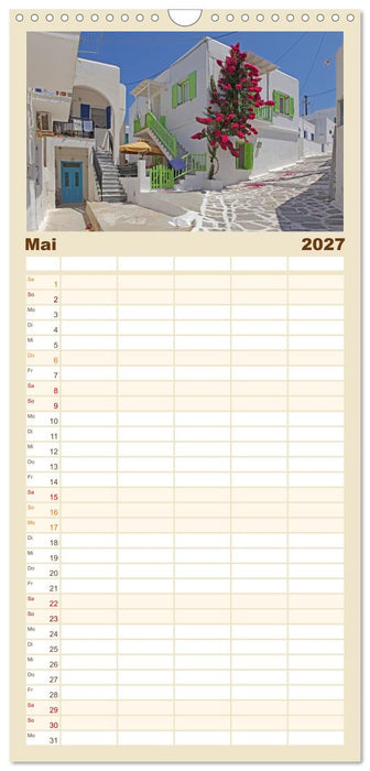 Die Kykladen - Inseln im Ägäischen Meer (CALVENDO Familienplaner 2027)