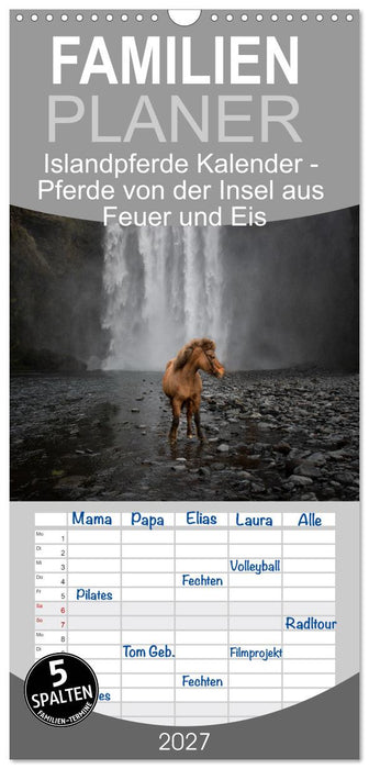 Islandpferde Kalender - Pferde von der Insel aus Feuer und Eis (CALVENDO Familienplaner 2027)